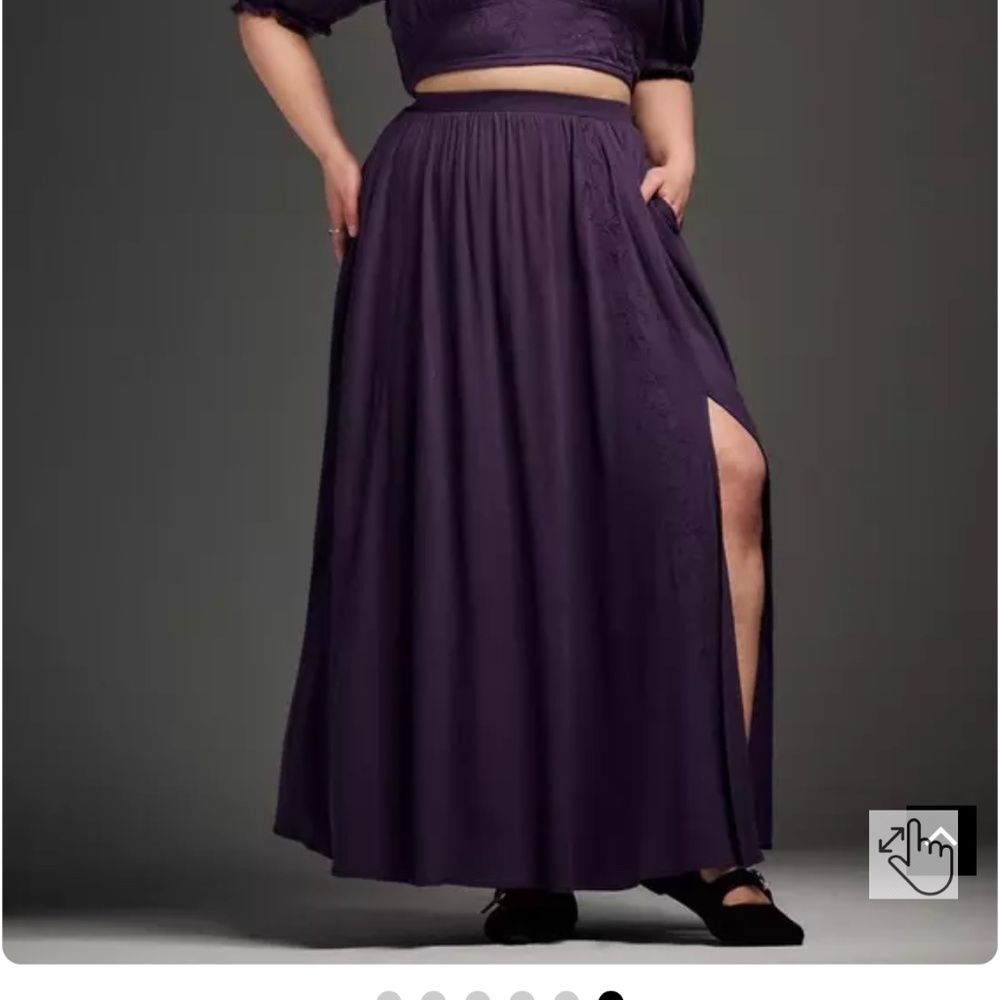 NWOT Torrid Nightfall maxi skirt with slit.